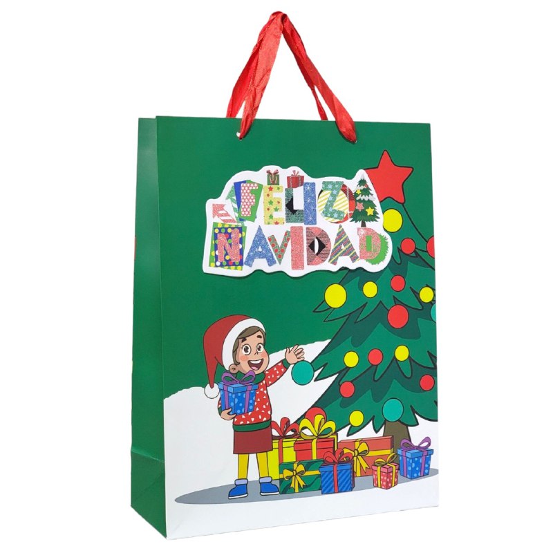 BOLSA DE REGALO NAVIDEÑA GRANDE 30X40X12CM