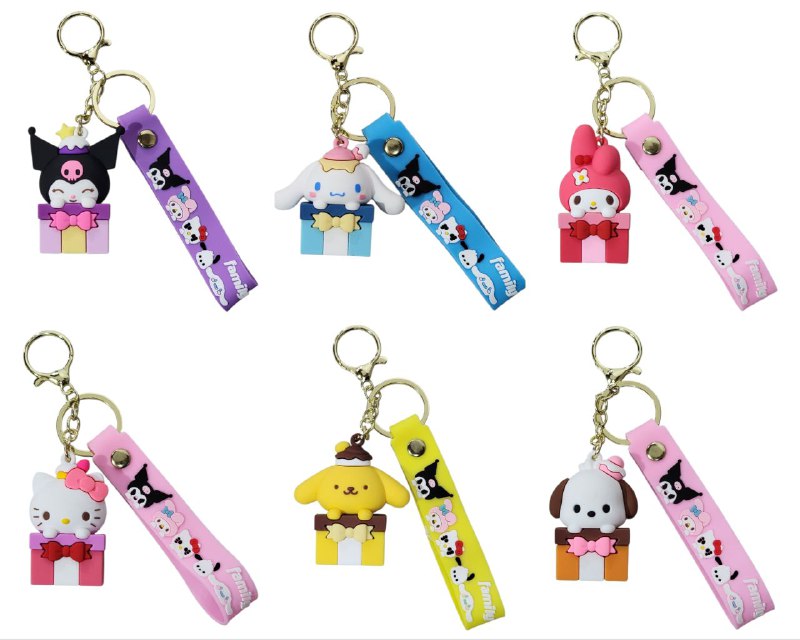LLAVEROS DE MY MELODY KUROMI 6 ESTILOS DISPONIBLES