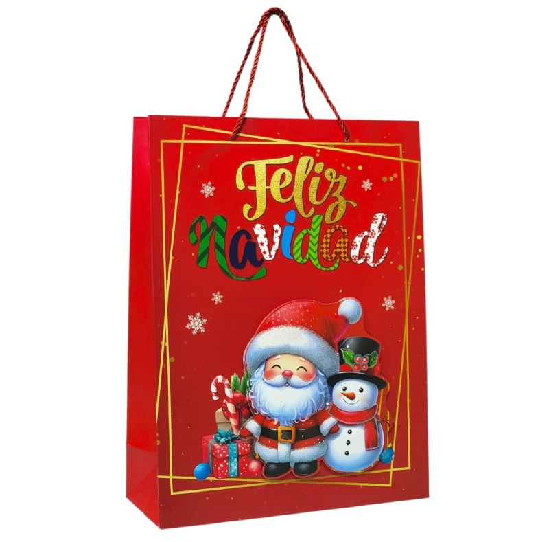 BOLSA DE REGALO NAVIDEÑA GRANDE 30X40X12CM