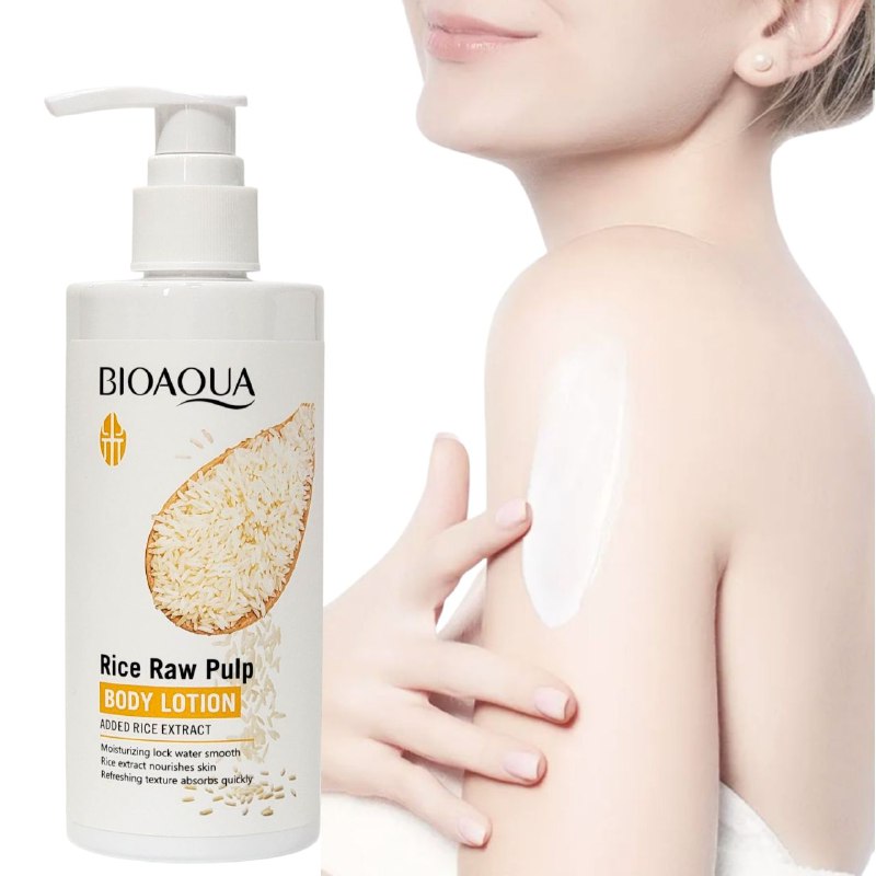 CREMA CORPORAL HIDRATANTE SUAVIZANTE Y ILUMINADORA DE PULPA CRUDA DE ARROZ BIOAQUA 250ML