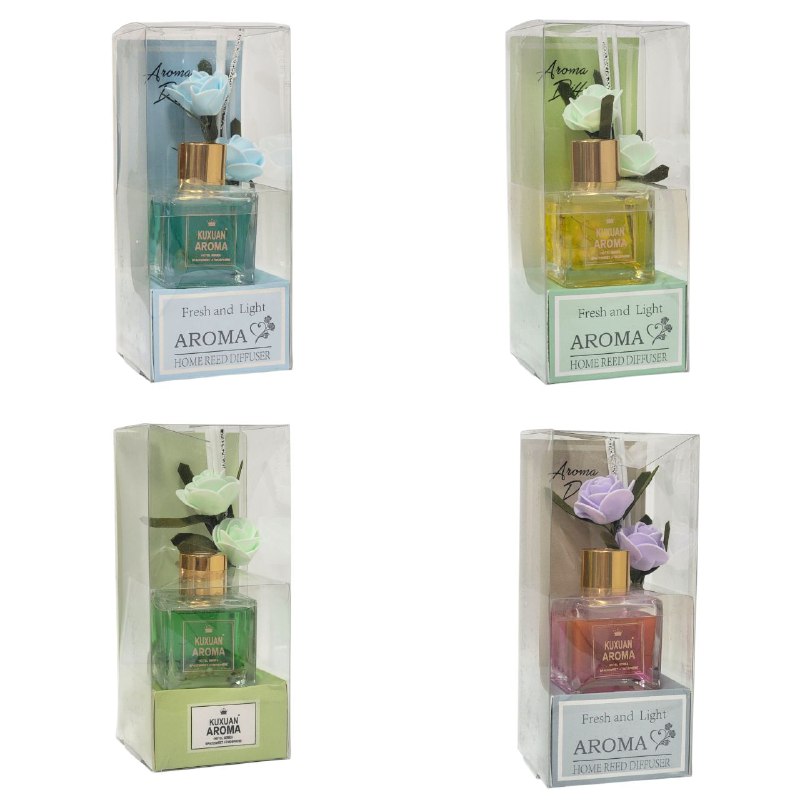 AMBIENTADOR AROMATIZANTE DIFUSOR DE VARILLAS PARA EL HOGAR DE AROMA CONTINUO SIN HUMO NI GOTEO, 4 AROMAS FRESH AND LIGHT