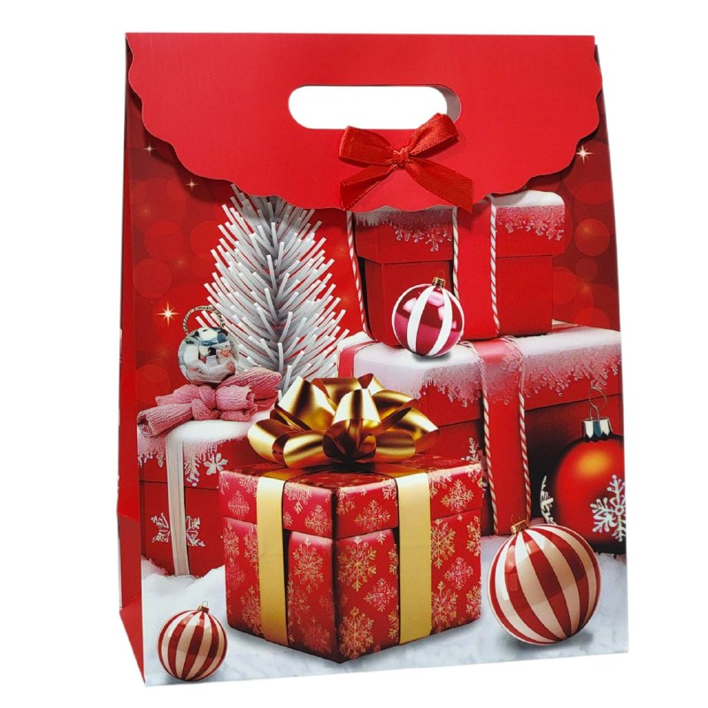 BOLSA DE REGALO NAVIDEÑA MEDIANO 32X24CM