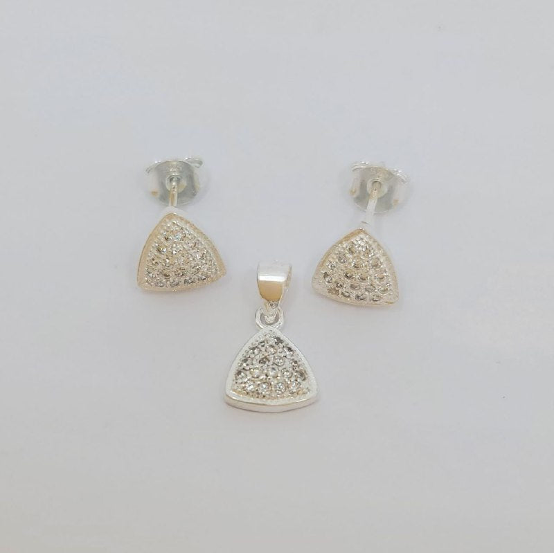 PSET2538 SET FORMA TRIANGULO PLATA 9.25