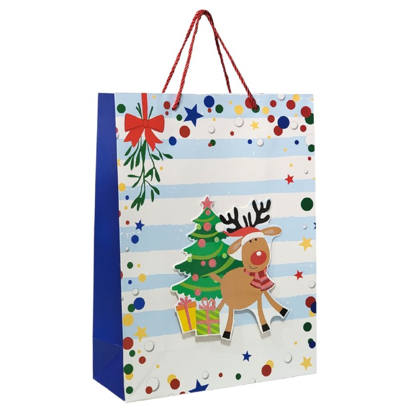 BOLSA DE REGALO NAVIDEÑA GRANDE 30X40X12CM