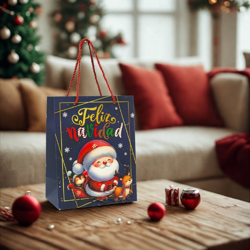 BOLSA DE REGALO NAVIDEÑA PAQUEÑA 18X23X10CM