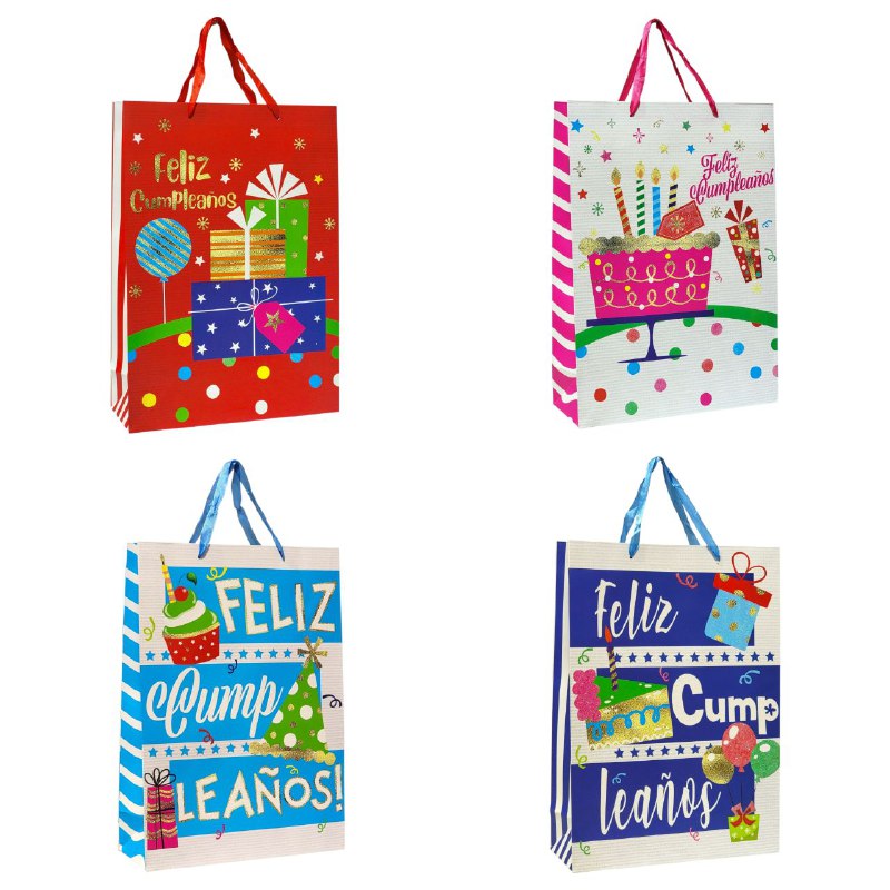 BOLSA DE REGALO DE FELIZ CUMPLEAÑOS 30X12X41CM