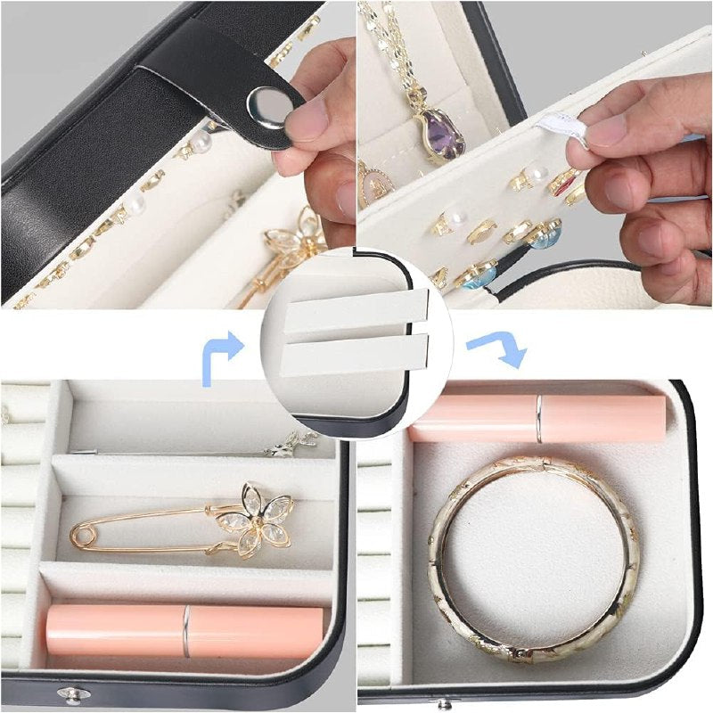 ORGANIZADOR JOYERO SEGURO Y ELEGANTE COMPACTO, 4 COLORES