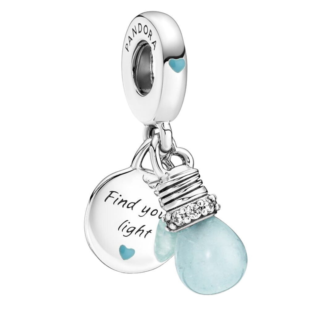 PCHARM2979 COLGANTE DOBLE DE FOCO QUE SE ILUMINA EN LA OSCURIDAD