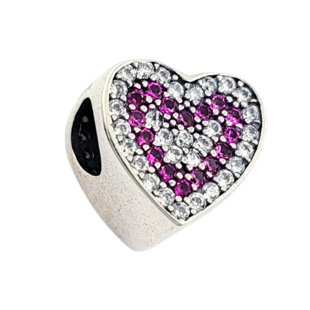 PCHARM1937 CORAZONES CON CIRCONES ROSA FUCSIA Y TRANSPARENTES