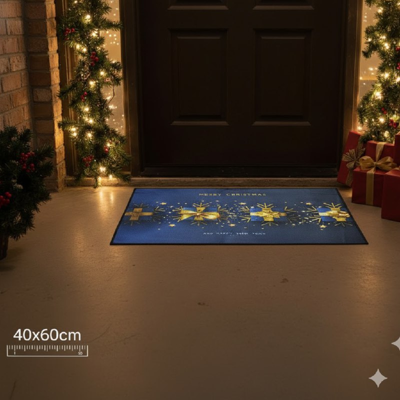 ALFOMBRAS DECORATIVAS NAVIDEÑAS PARA PISO ELEGANTES Y FESTIVAS 40X60CM, CREAN UNA ATMOSFERA MAGICA EN TU ENTRADA, COCINA O PASILLO BENELI HOME