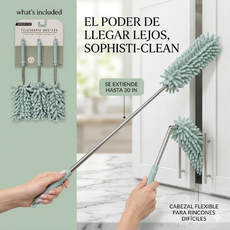 SET DE PLUMEROS TELESCOPICOS DE MICROFIBRA 3PCS SOPHISTI-CLEAN