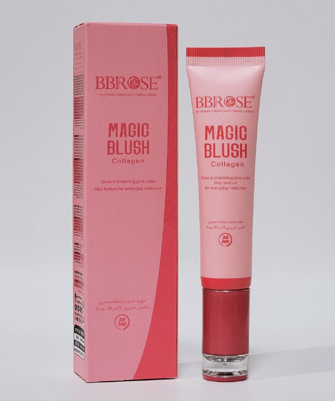 BLUSH RUBOR DE MAQUILLAJE MAGICO DE COLAGENO, DA BRILLO ROSADO NATURAL EN LOS LABIOS Y LAS MEJILLAS MATE LIGERO BBROSE 30ML