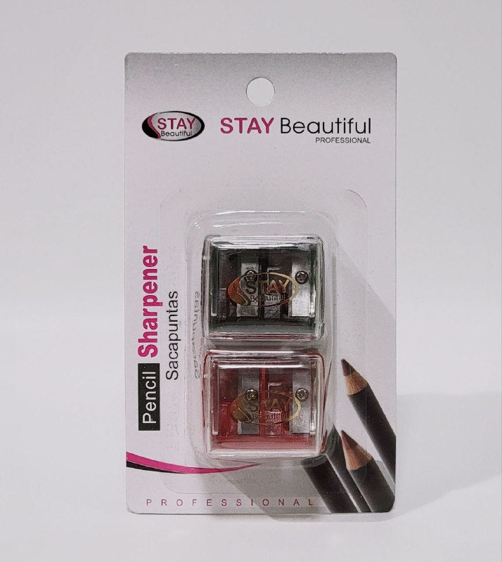 SACAPUNTAS DE LAPIZ DELINEADORES DE OJOS, LABIOS, ETC DOBLE HOJA DE ACERO, 2 TAMAÑOS STAY BEAUTIFUL