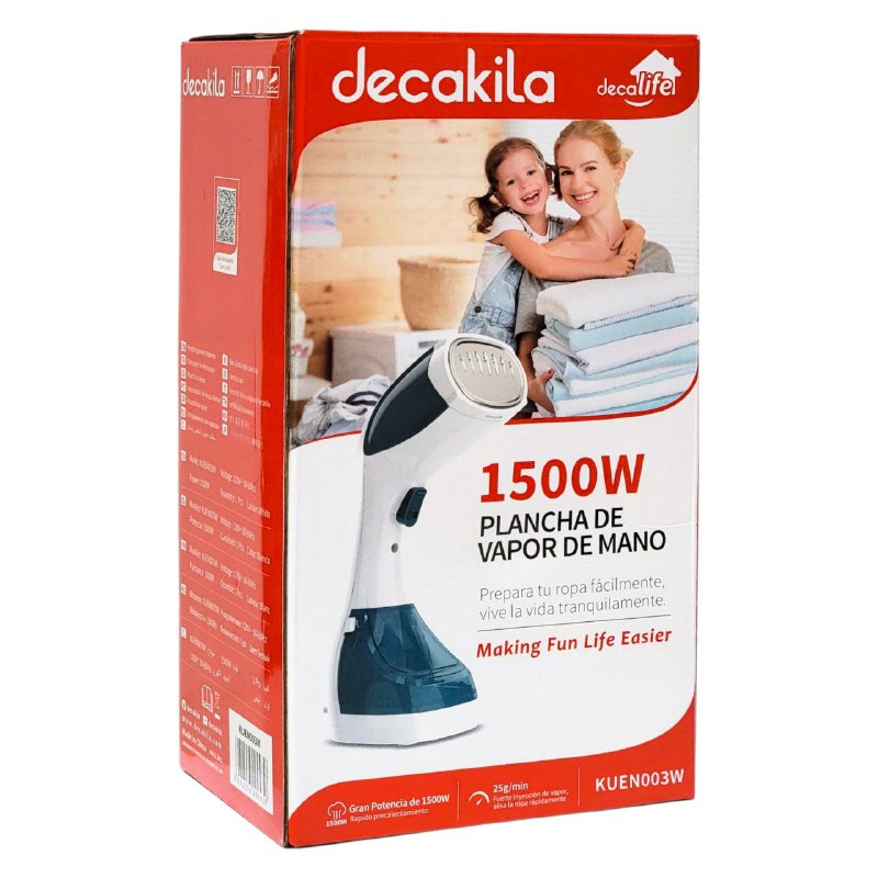 PLANCHA MINI PORTATIL A VAPOR, VAPORIZADOR DE MANO, POTENCIA 1500 VATIOS, CALENTAMIENTO RAPIDO, SALIDA DE VAPOR POTENTE, TANQUE 6.8FL DECAKILA