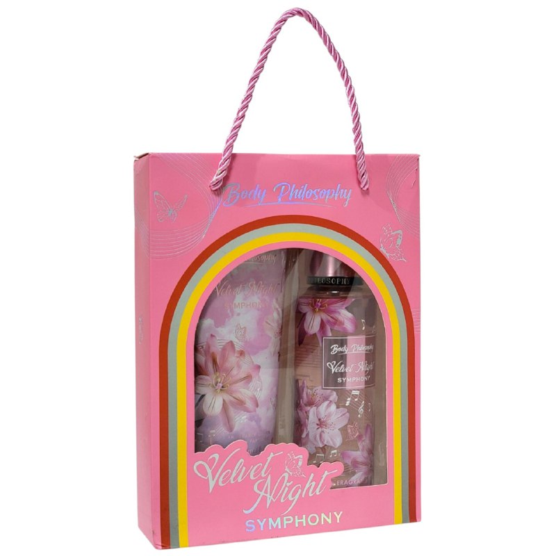 SET BODY PHILOSOPHY NOCHE DE TERCIOPELO SPLASH 250ML, CREMA CORPORAL 236ML (M)