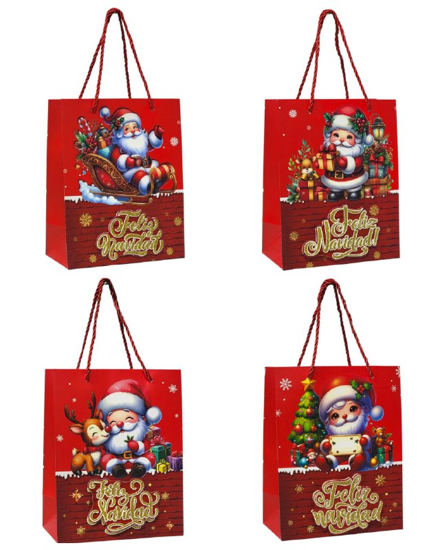 BOLSA DE REGALO NAVIDEÑA PAQUEÑA 18X23X10CM