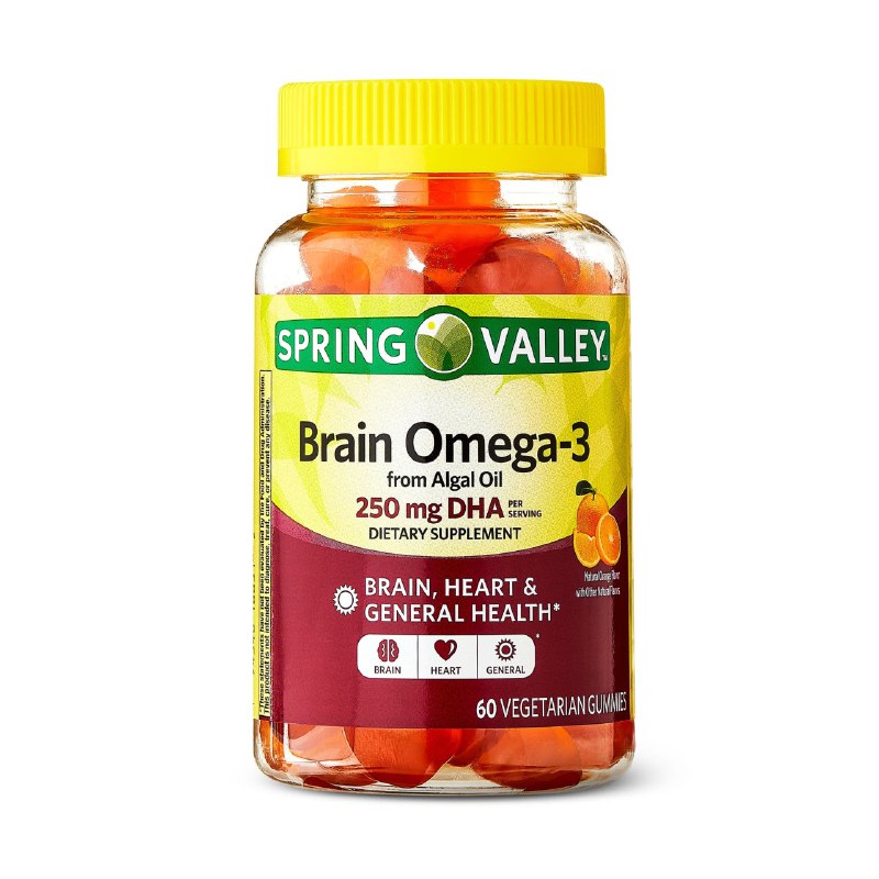 VITAMINAS EN GOMITAS DE OMEGA 3 PARA EL CEREBRO SPRING VALLEY 60UND