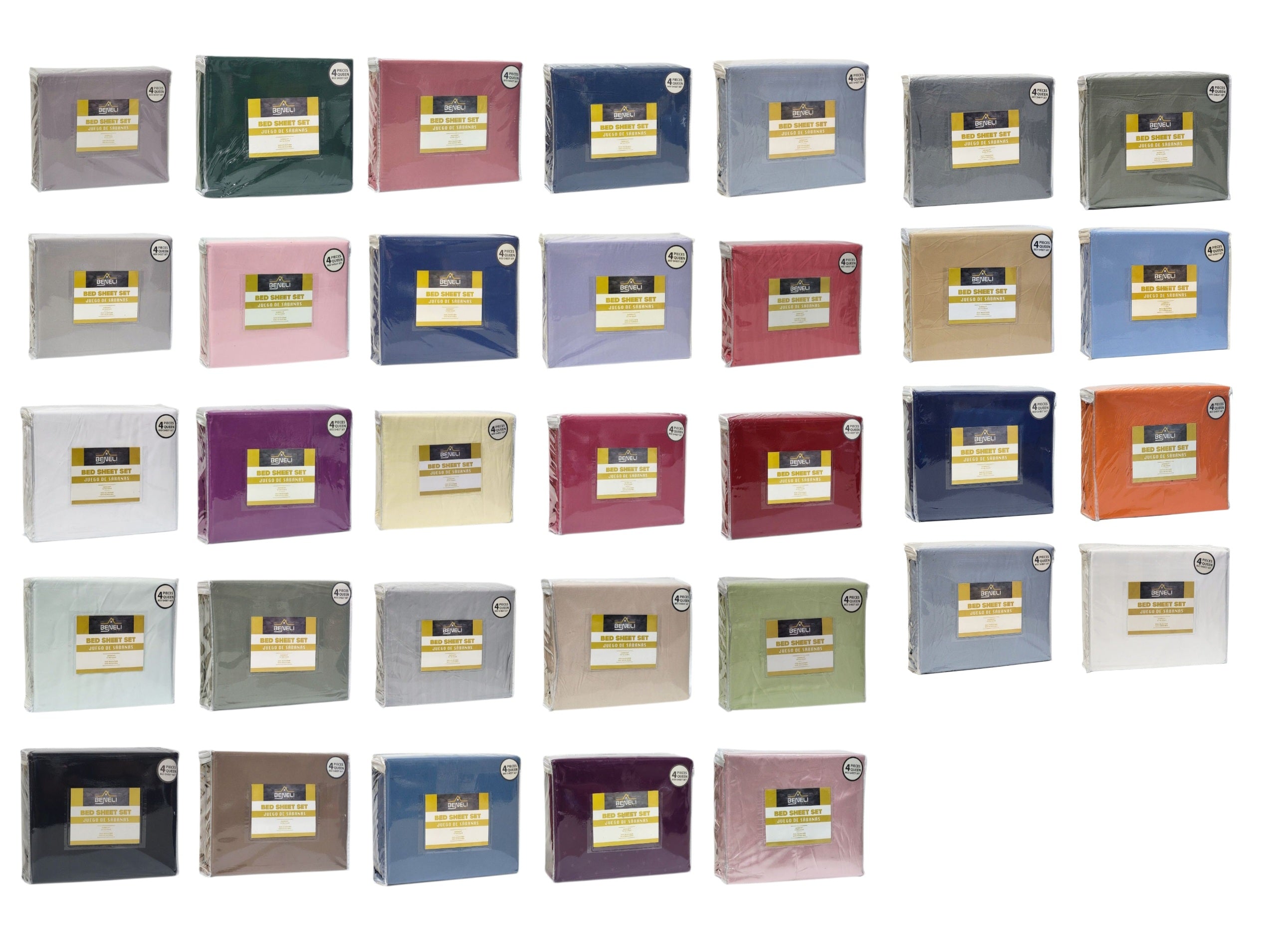 JUEGO DE SABANAS CAMERA DE 4 PIEZAS QUEEN BENELI HOME, 33 ESTILOS