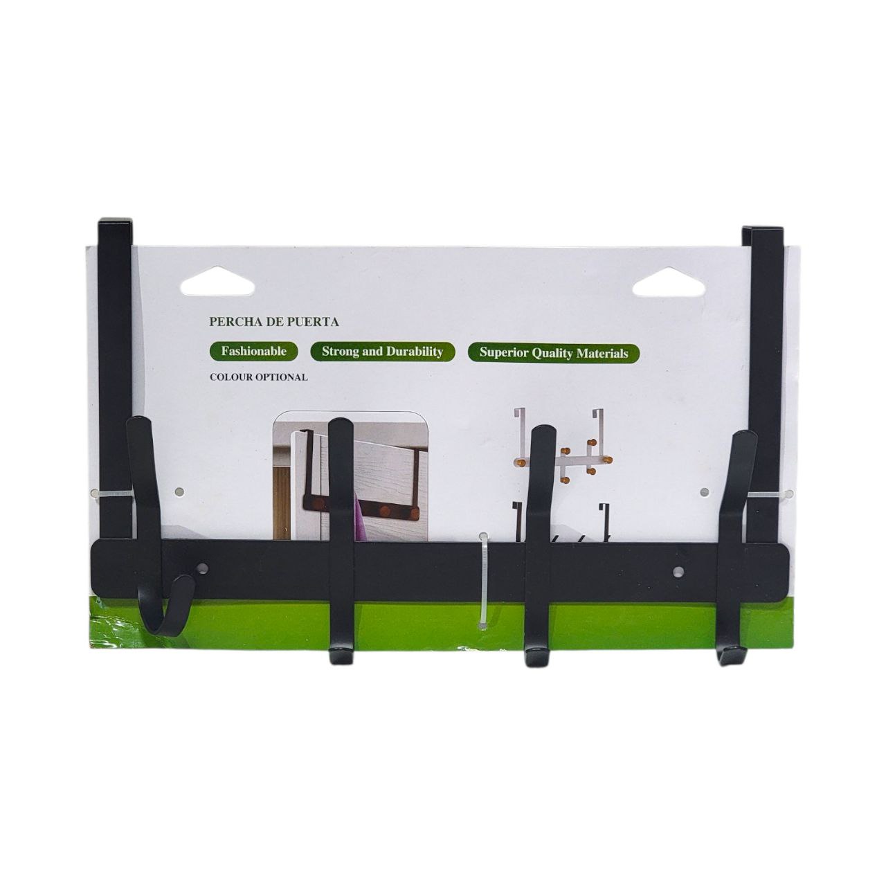 PERCHERO DE METAL PEQUEÑO DE 4 GANCHOS PARA PUERTA BENELI HOME 21X35CM
