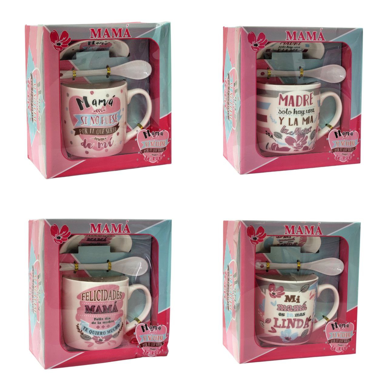 SET DE TAZA DE REGALO CON TEMATICA TE QUIERO MAMÁ 3PCS BENELI HOME