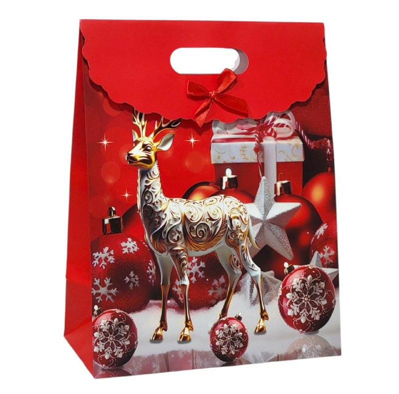 BOLSA DE REGALO NAVIDEÑA EXTRA GRANDE 37X28CM