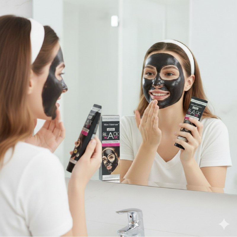 MASCARILLA FACIAL NEGRA BLANQUEADORA REJUVENECEDORA QUE ELIMINA PUNTOS NEGROS Y GRASA MISS VANESSA 100ML