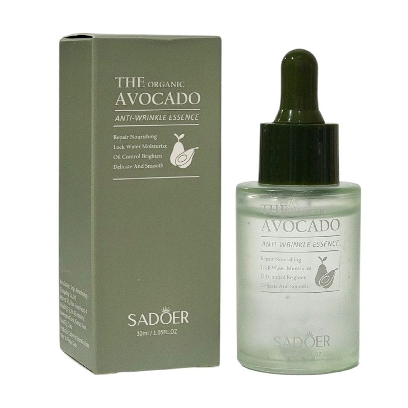 SUERO FACIAL DE ESENCIA DE AGUACATE, ANTIRRUGAS, HIDRATANTE, NUTRE, REPARA Y SUAVIZA LA PIEL SADOER THE ORGANIC AVOCADO 30ML