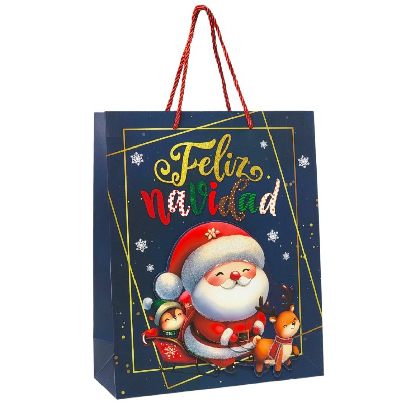 BOLSA DE REGALO NAVIDEÑA MEDIANA 26X32X10CM