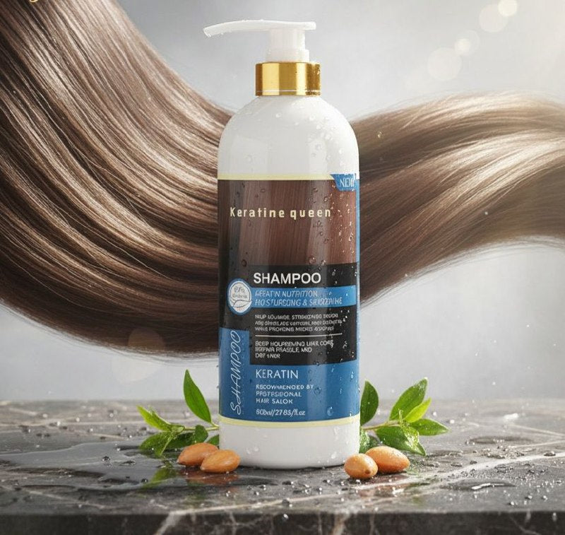 SHAMPOO DE QUERATINA HIDRATANTE Y SUAVIZANTE KERATINE QUEEN 800ML