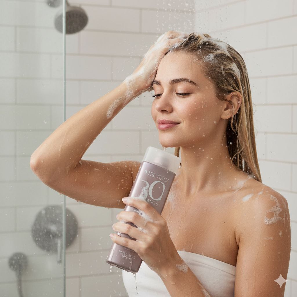 SHAMPOO MATIZADOR PARA CABELLO RUBIO DECOLORADO O BLANCO CON ACEITE DE RICINO QUERATINA Y EXTRACTO DE ROMERO TEC ITALY 300ML