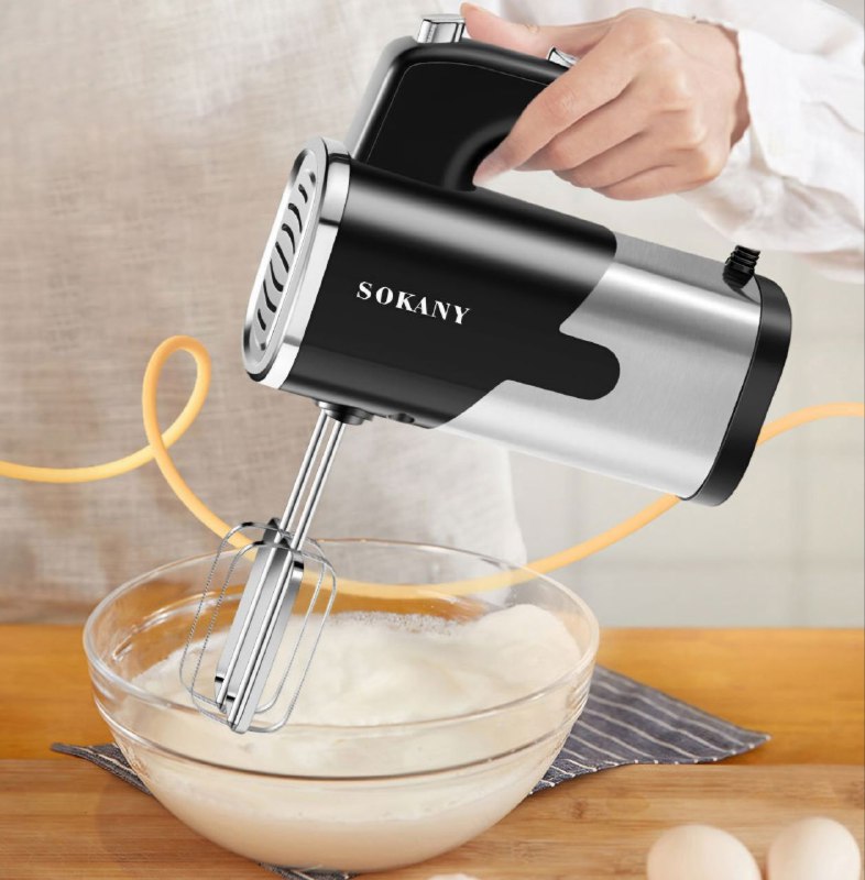 MAQUINA BATIDORA DE MANO SK-6621, 5 CONFIGURACIONES DE VELOCIDAD, BASTIDORES DE ACERO INOXIDABLE, SEGURO, FACIL DE LIMPIAR 800W SOKANY