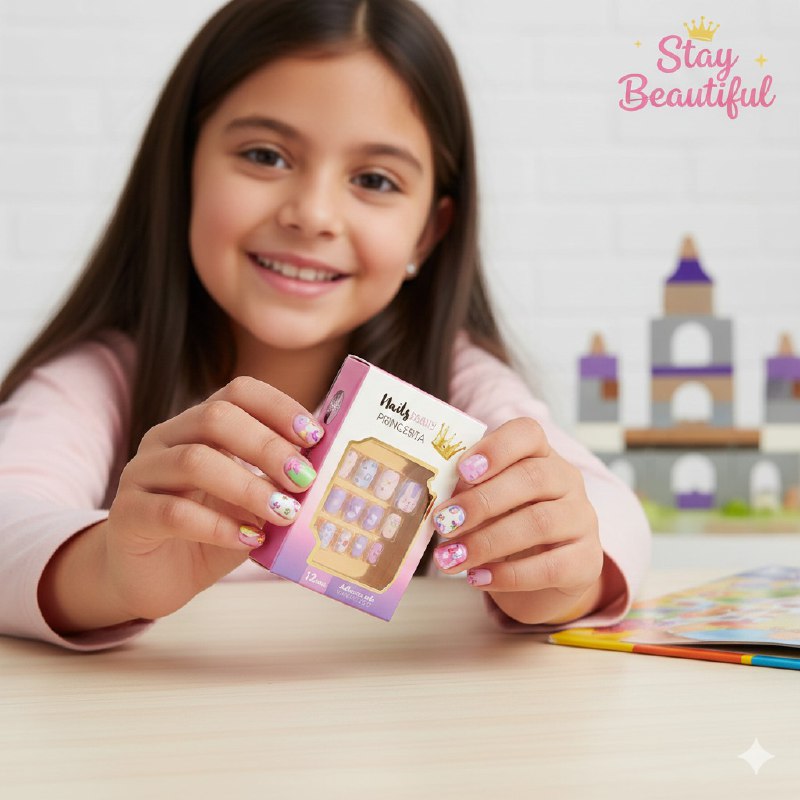UÑAS POSTIZAS PRESS ON, UÑAS POSTIZAS PARA NIÑAS EN PAQUETE DE CON ADHESIVO DE COLOCACION RAPIDA STAY BEAUTIFUL