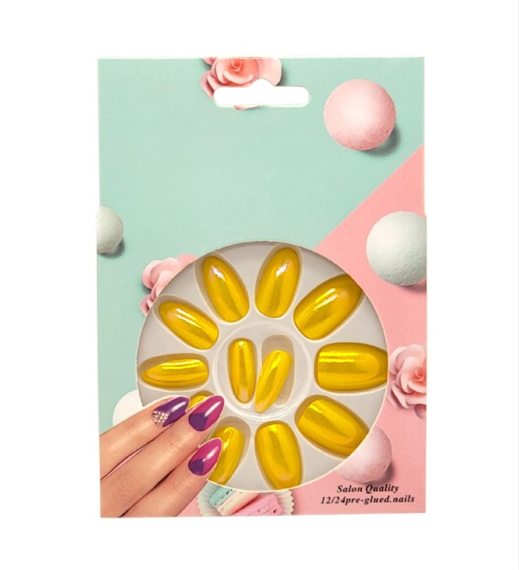 UÑAS PRESS ON EN SET DE 12UND PRE PEGADAS