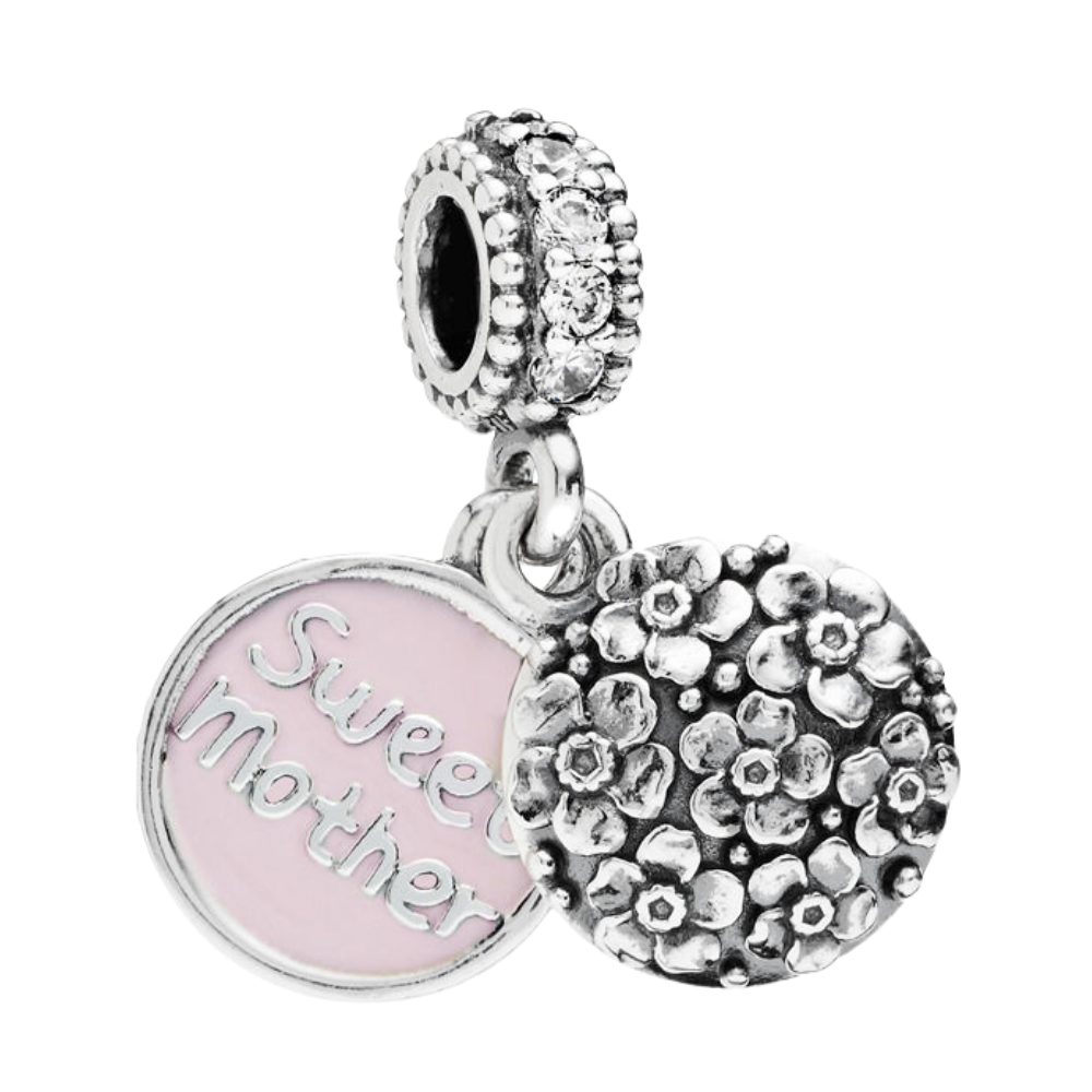 PCHARM1989 COLGANTE DOBLE CON MENSAJE (DULCE MADRE) SWEET MOTHER