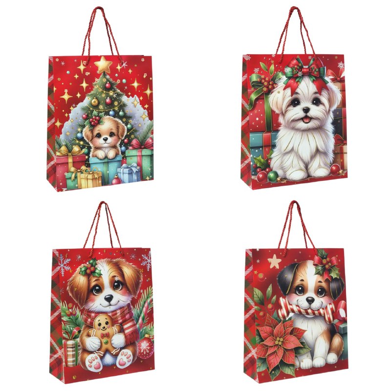 BOLSA DE REGALO NAVIDEÑA MEDIANA 32X26X10CM