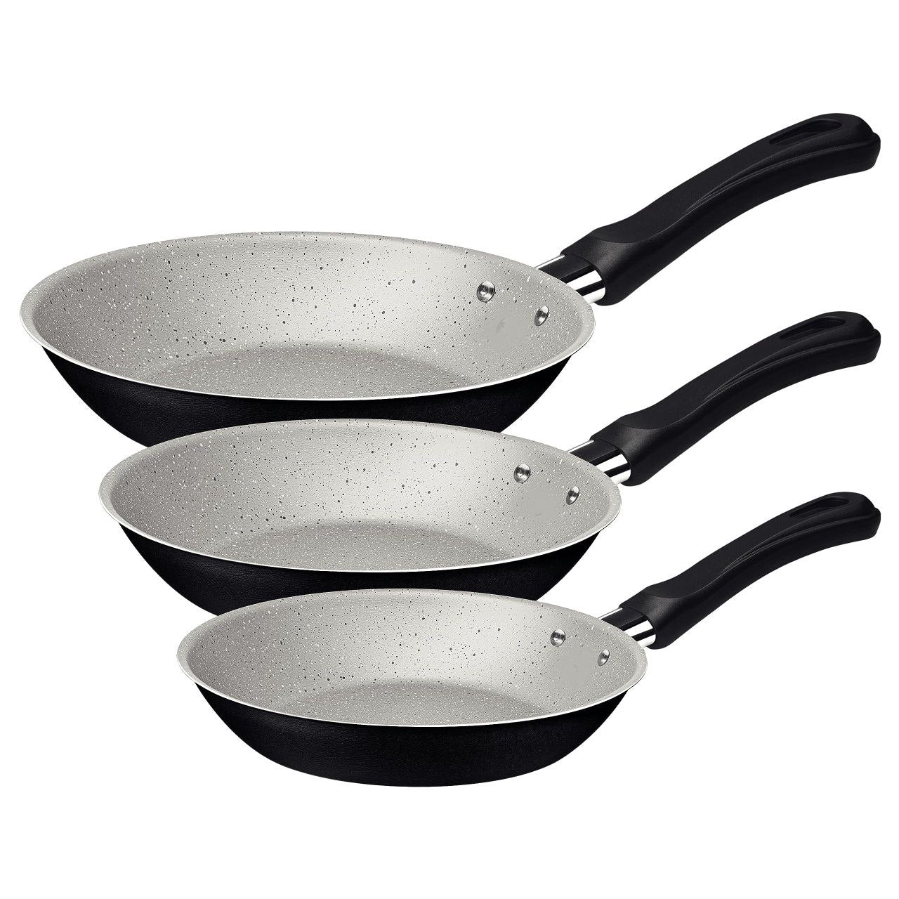 JUEGO DE SARTENES ANTIADHERENTES DE ALUMINIO DE 3PCS STARFLON TRAMONTINA 16CM, 20CM, 24CM