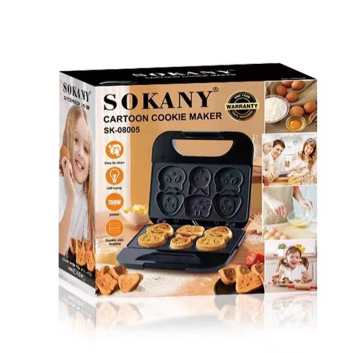 MAQUINA PARA HACER GALLETAS FORMAS ANIMALES SK-08005, 750W, SOKANY