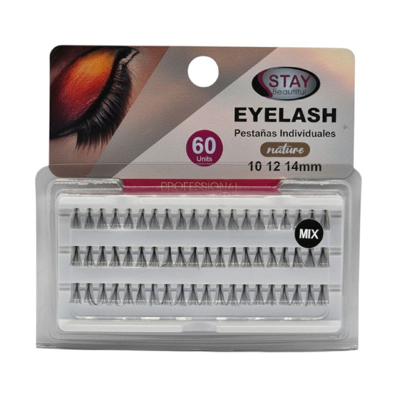 SET DE PESTAÑAS INDIVIDUALES DE VARIAS LONGITUDES STAY BEAUTIFUL 60UND