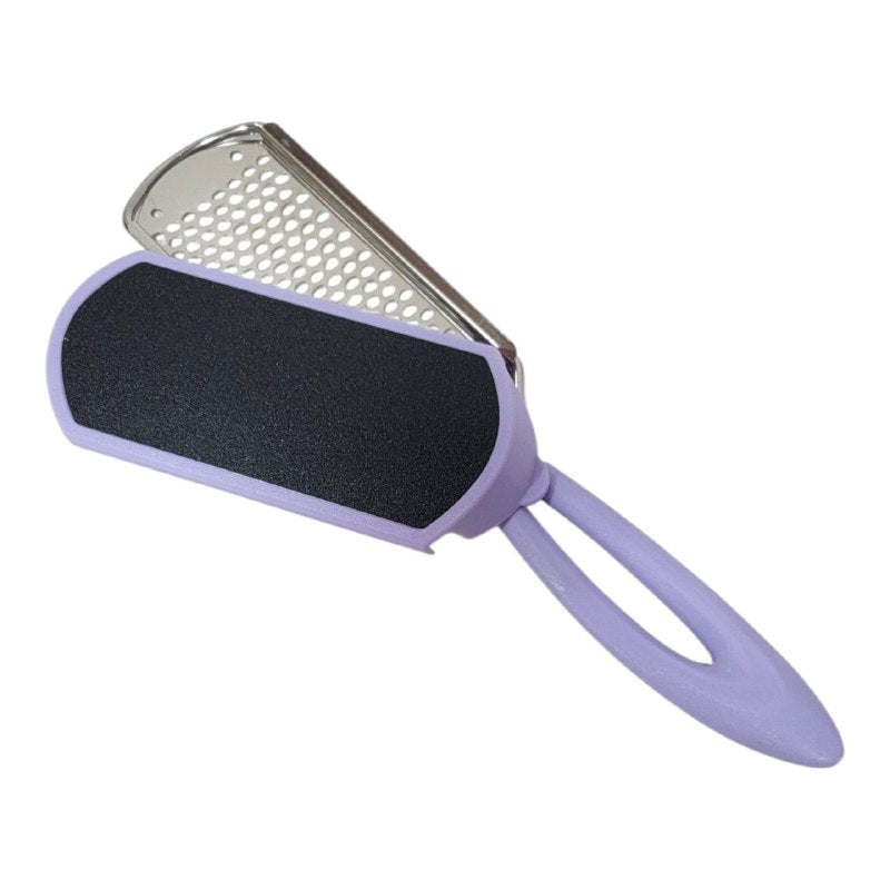 LIMA PARA PEDICURE METALICA, SUPERFICIE ONDULADA DE ACERO INOXIDABLE, ELIMINA FACILMENTE LOS CALLOS Y EL TALON AGRIETADO, DEJANDO LOS PIES SUAVES EVOK