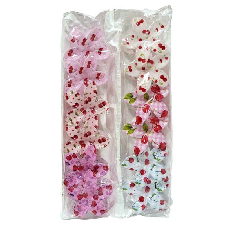 GANCHO PARA EL CABELLO DE FLOR, PINZAS FUERTES EN PAQUETE DE 12UND 7.5X7CM