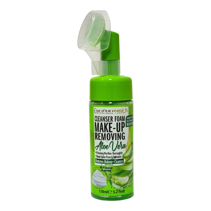 LIMPIADOR FACIAL EN ESPUMA DESMAQUILLANTE DE ALOE VERA, ELIMINA POR COMPLETO EL MAQUILLAJE RESISTENTE AL AGUA FRUIT OF THE WOKALI 150ML