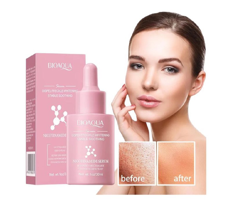 SUERO FACIAL DE NICOTINAMIDA DISIPA PECAS, BLANQUEAMIENTO CALMANTE BIOAQUA 30ML