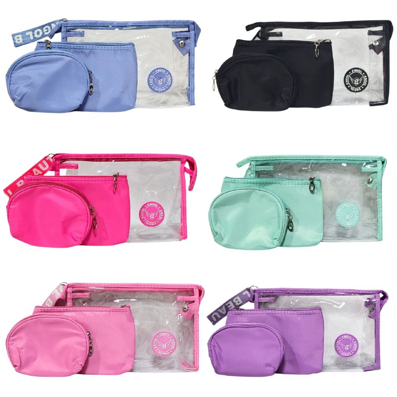 COSMETIQUERA ECONOMICA EN SET DE 3 PIEZAS ENGOL, 6 COLORES