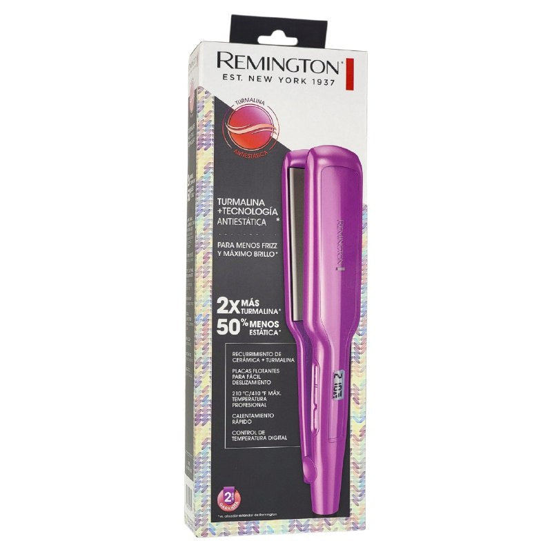 PLANCHA PARA EL CABELLO TURMALINA ANTIESTATICA DE MENOS FRIZZ Y MAS BRILLO REMINGTON