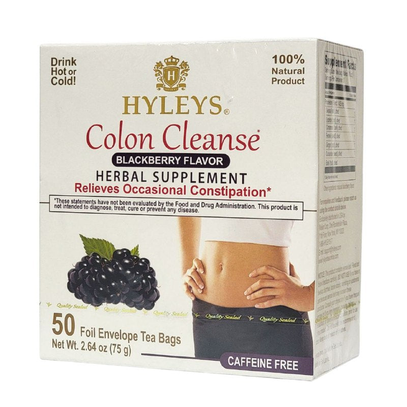 SUPLEMENTO HERBAL TÉ PARA LIMPIEZA DE COLON SABOR MORA HYLEYS 50UND