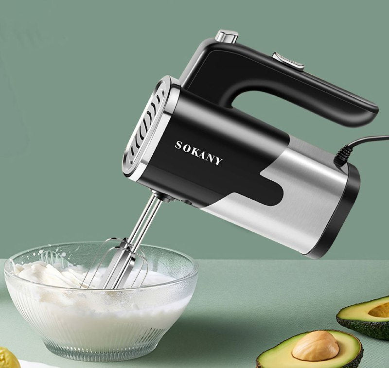 MAQUINA BATIDORA DE MANO SK-6621, 5 CONFIGURACIONES DE VELOCIDAD, BASTIDORES DE ACERO INOXIDABLE, SEGURO, FACIL DE LIMPIAR 800W SOKANY