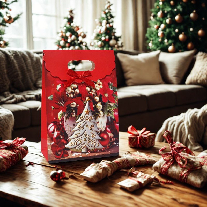 BOLSA DE REGALO NAVIDEÑA MINI MEDIANO 14X21CM