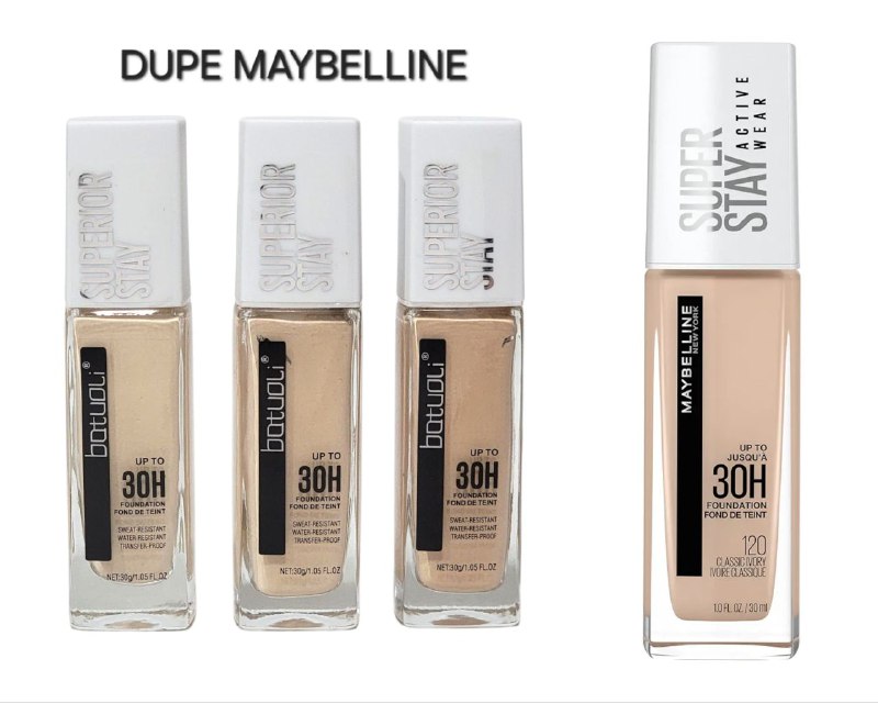 BASE DE MAQUILLAJE LIQUIDA MATTE, DUPE MAYBELLINE SUPERSTAY BATUOLI 30G CONTROL DE GRASA SPF30, FORMULADA CON SUERO HIDRATANTE PARA PIELES SENSIBLES, UNIFORMA EL TONO DE LA PIEL