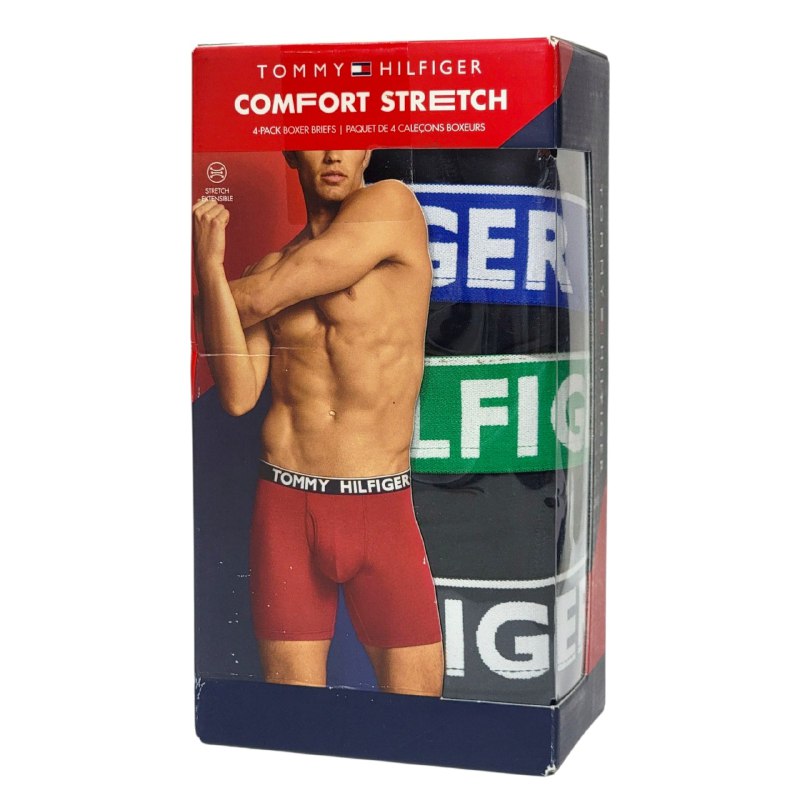 ROPA INTERIOR PARA CABALLERO TOMMY HILFIGER COMFORT STRETCH BOXER BRIEF 4 UNIDADES TALLA XTRA LARGE 36-38 (XL)