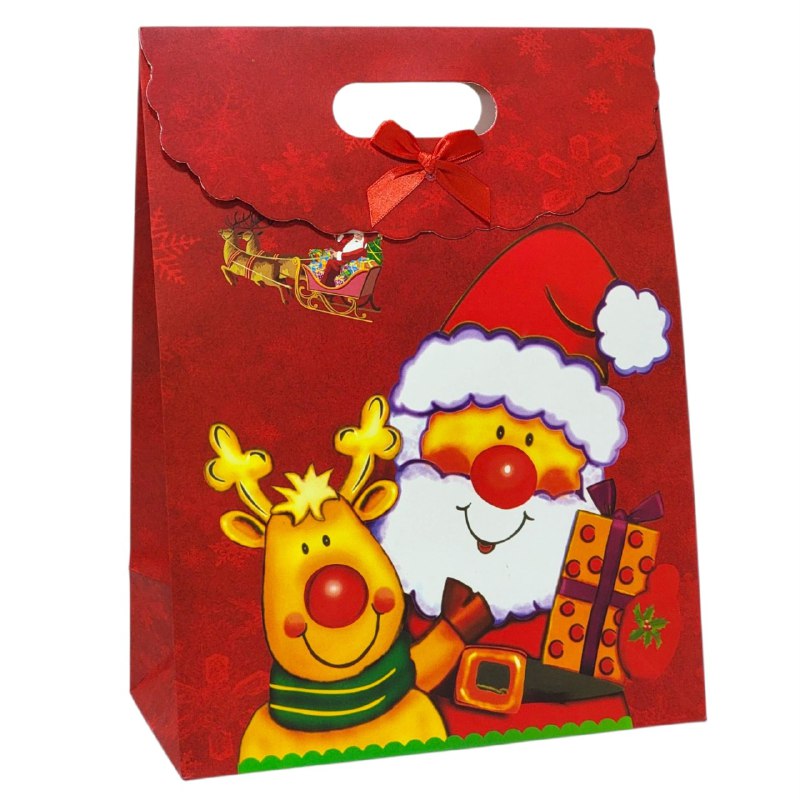 BOLSA DE REGALO NAVIDEÑA EXTRA GRANDE 37X38CM